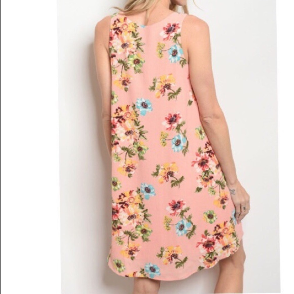FLORAL PRINT TUNIC DRESS VARIOUS SIZES - Picture 2 of 2